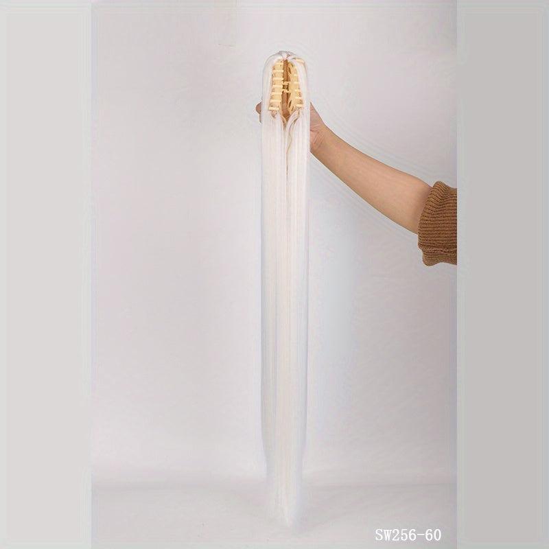 28 Cm Long Straight Ponytail Extensions Claw Clip In Hairpieces