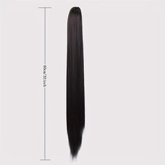 28 Cm Long Straight Ponytail Extensions Claw Clip In Hairpieces