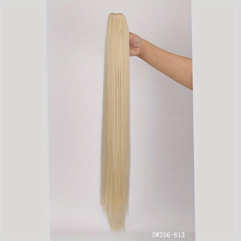 28 Cm Long Straight Ponytail Extensions Claw Clip In Hairpieces