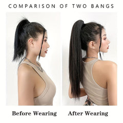 28 Cm Long Straight Ponytail Extensions Claw Clip In Hairpieces