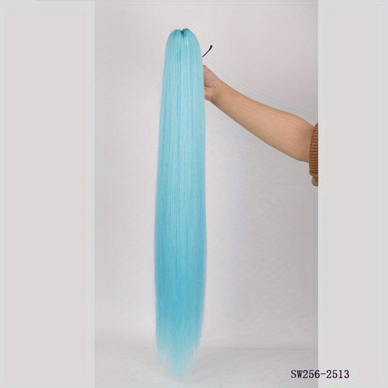 28 Cm Long Straight Ponytail Extensions Claw Clip In Hairpieces