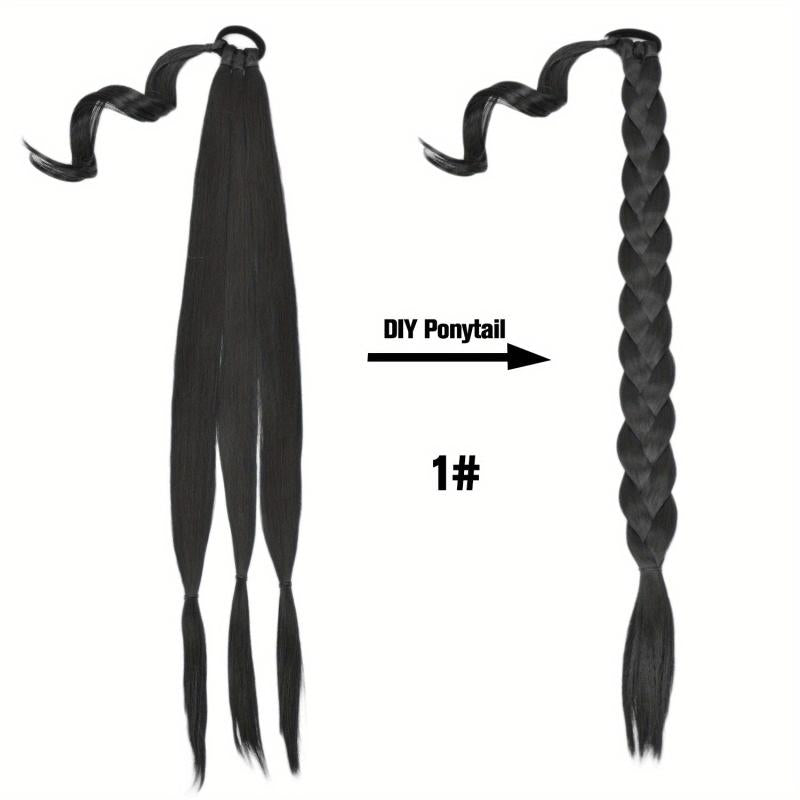 DIY Long Braided Ponytail Extensions 36 Cm Fiber Hairpiece