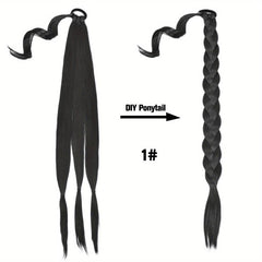 DIY Long Braided Ponytail Extensions 36 Cm Fiber Hairpiece