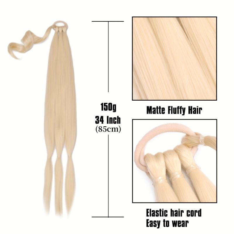 DIY Long Braided Ponytail Extensions 36 Cm Fiber Hairpiece