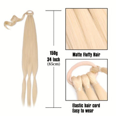 DIY Long Braided Ponytail Extensions 36 Cm Fiber Hairpiece