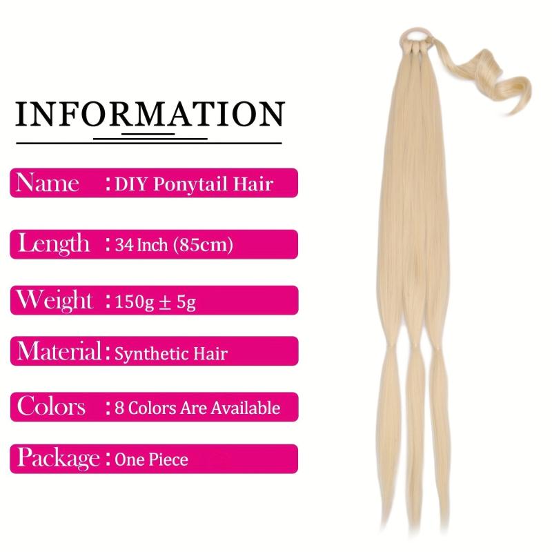 DIY Long Braided Ponytail Extensions 36 Cm Fiber Hairpiece
