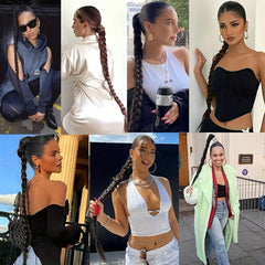 DIY Long Braided Ponytail Extensions 36 Cm Fiber Hairpiece