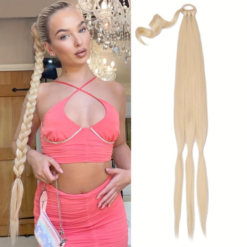 DIY Long Braided Ponytail Extensions 36 Cm Fiber Hairpiece