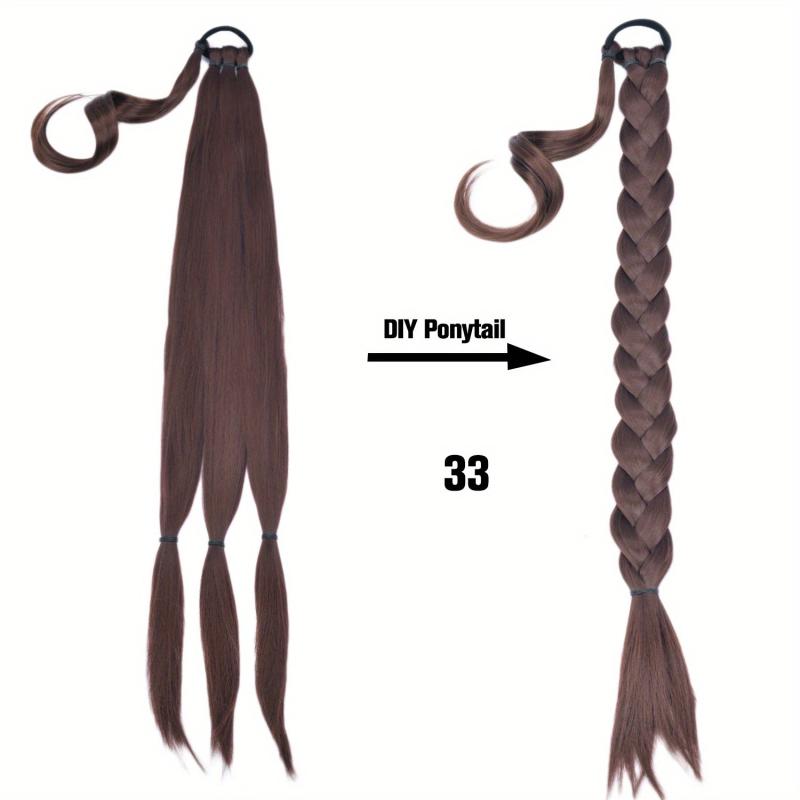 DIY Long Braided Ponytail Extensions 36 Cm Fiber Hairpiece