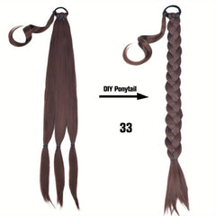 DIY Long Braided Ponytail Extensions 36 Cm Fiber Hairpiece