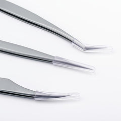 Stainless Steel Eyelash Grafting Tweezers Straight Elbow False Eyelash Accessory