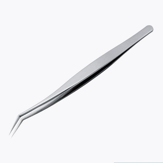 Stainless Steel Eyelash Grafting Tweezers Straight Elbow False Eyelash Accessory