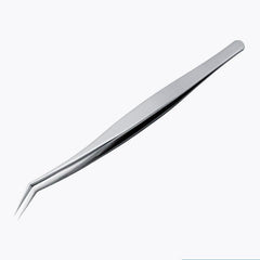 Stainless Steel Eyelash Grafting Tweezers Straight Elbow False Eyelash Accessory