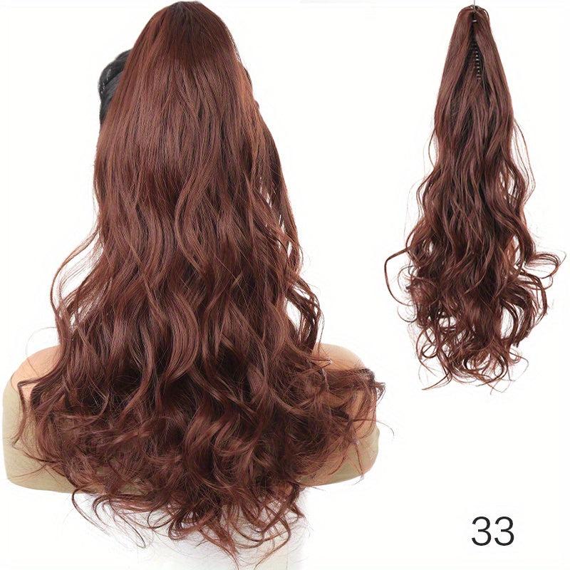 Long Curly Wavy Hair Extensions 55-88 cm Synthetic Ponytail