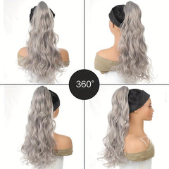 Long Curly Wavy Hair Extensions 55-88 cm Synthetic Ponytail
