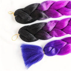 3 Packs Jumbo Braiding Hair 60 96 Cm Ombre Purple Royal Braids Ponytail