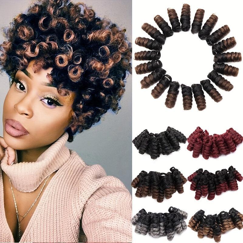 20 Roots Afro Jamaican Bounce Curly Short Spring Twist Braids Hair Extensions