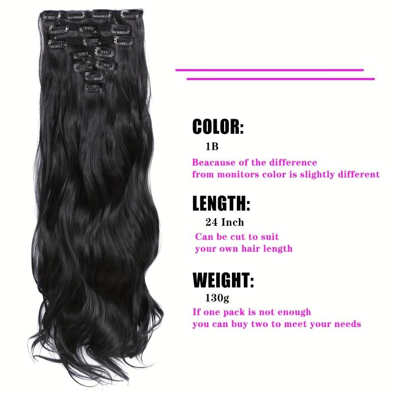 Curly Clip In Hair Extensions 7 Pieces Set Heat Resistant Synthetic Fiber