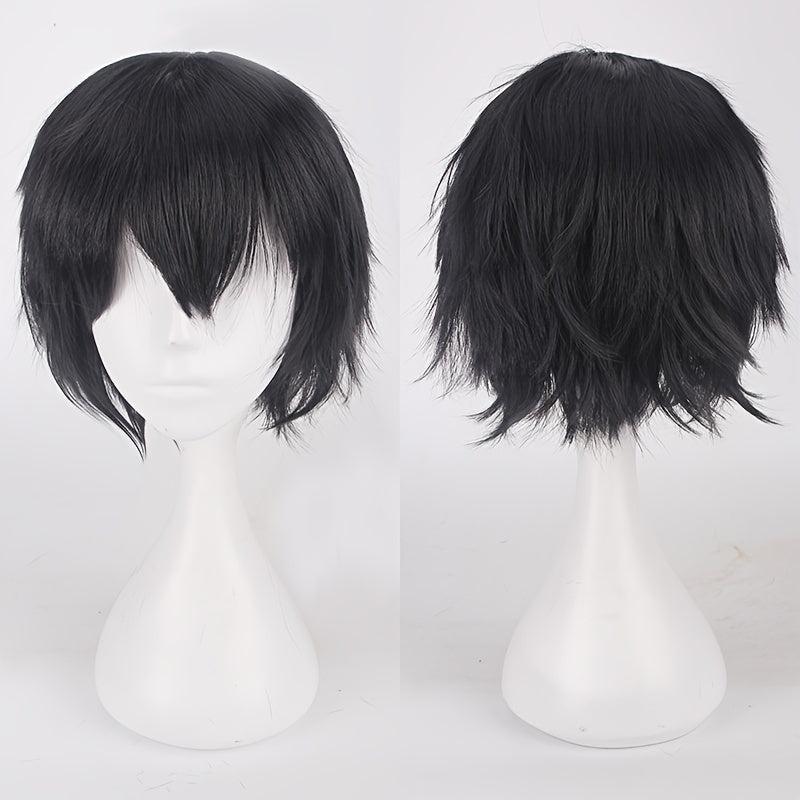 Colorful Short Straight Synthetic Wig With Bangs Anime Cosplay Wig
