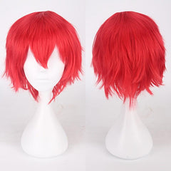 Colorful Short Straight Synthetic Wig With Bangs Anime Cosplay Wig
