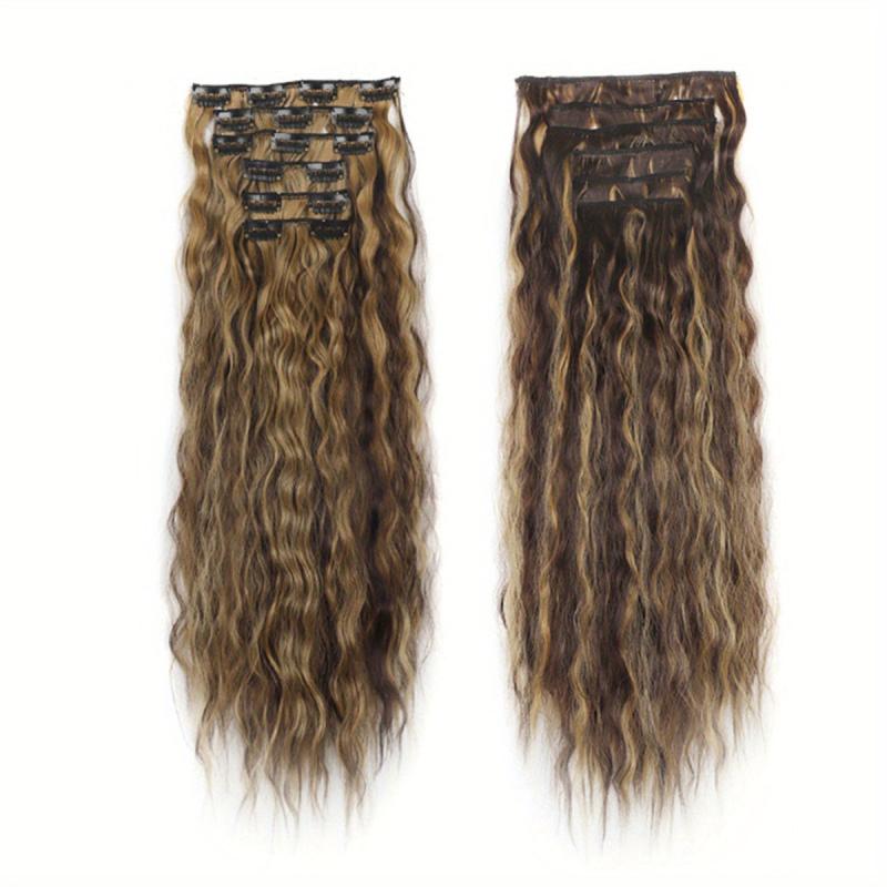6pcs Long Curly Wavy Hair Pieces Synthetic Clip In Extensions