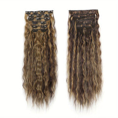 6pcs Long Curly Wavy Hair Pieces Synthetic Clip In Extensions