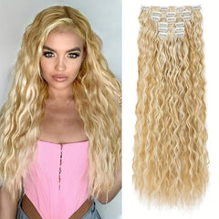 6pcs Long Curly Wavy Hair Pieces Synthetic Clip In Extensions