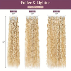 6pcs Long Curly Wavy Hair Pieces Synthetic Clip In Extensions