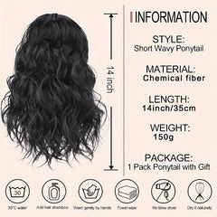 Curly Wavy Ponytail Extensions Clip In Hair Extensions Natural Look