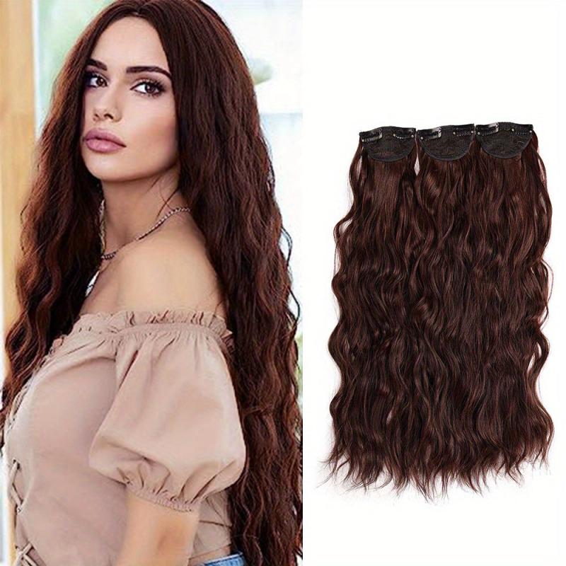 3pcs 45 72 Cm Curly Hair Clip Extensions Synthetic Hair Add Volume Length