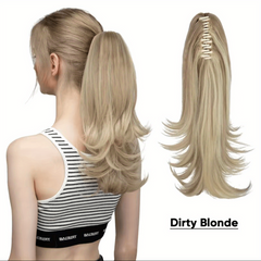 Long Curly Wavy Clip In Ponytail Extensions Synthetic Hair for Daily Use