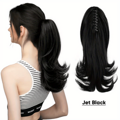 Long Curly Wavy Clip In Ponytail Extensions Synthetic Hair for Daily Use