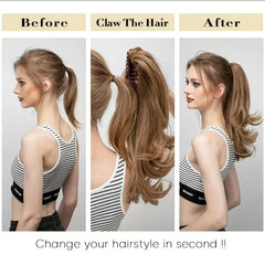 Long Curly Wavy Clip In Ponytail Extensions Synthetic Hair for Daily Use