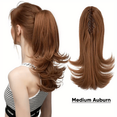 Long Curly Wavy Clip In Ponytail Extensions Synthetic Hair for Daily Use