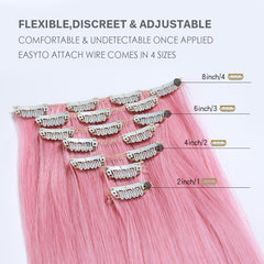7pcs Set Straight Hair Extensions Synthetic Clip In Natural Look 115g