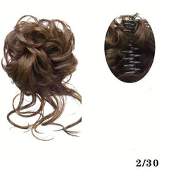 Messy Bun Hairpiece Curly Wavy Hair Scrunchie Extensions Claw Clip Updo