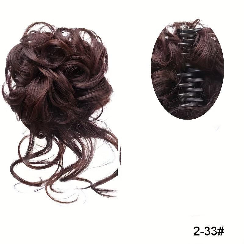 Messy Bun Hairpiece Curly Wavy Hair Scrunchie Extensions Claw Clip Updo