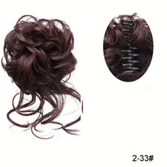 Messy Bun Hairpiece Curly Wavy Hair Scrunchie Extensions Claw Clip Updo
