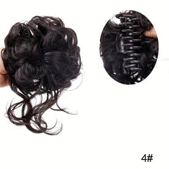 Messy Bun Hairpiece Curly Wavy Hair Scrunchie Extensions Claw Clip Updo