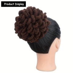 Dreadlocks Drawstring Ponytail With Clips In Faux Bun Loc Ponytail
