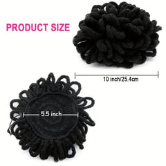 Dreadlocks Drawstring Ponytail With Clips In Faux Bun Loc Ponytail