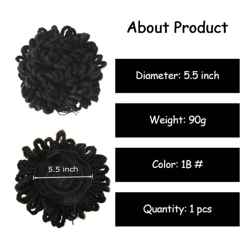 Dreadlocks Drawstring Ponytail With Clips In Faux Bun Loc Ponytail