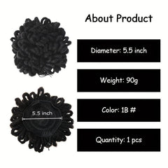 Dreadlocks Drawstring Ponytail With Clips In Faux Bun Loc Ponytail