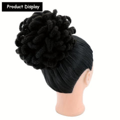 Dreadlocks Drawstring Ponytail With Clips In Faux Bun Loc Ponytail