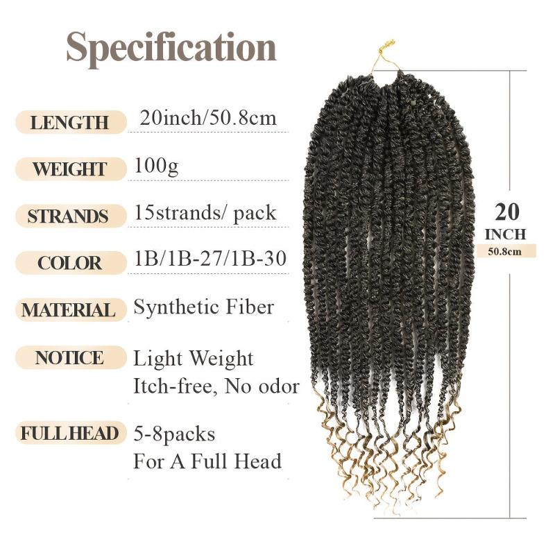 Spring Twist Braids Curly Ends Crochet Hair Extensions