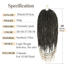 Spring Twist Braids Curly Ends Crochet Hair Extensions