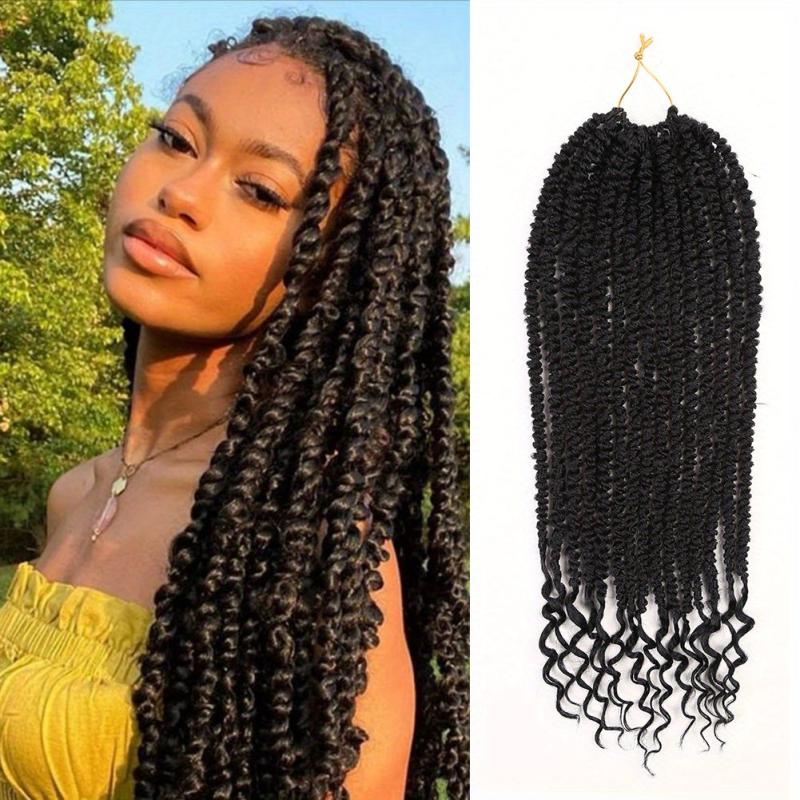 Spring Twist Braids Curly Ends Crochet Hair Extensions