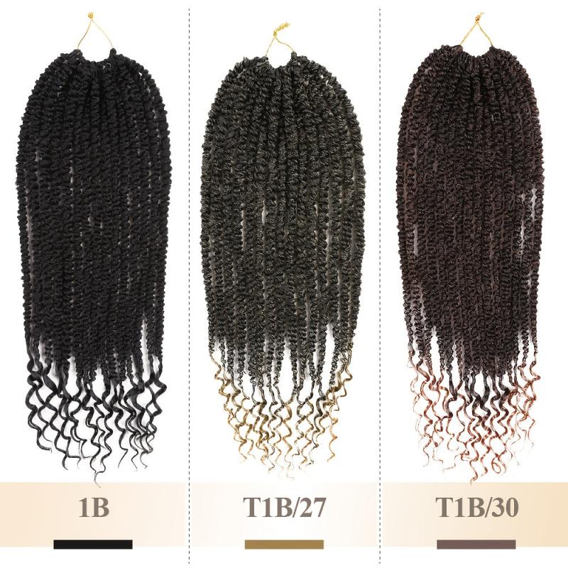Spring Twist Braids Curly Ends Crochet Hair Extensions
