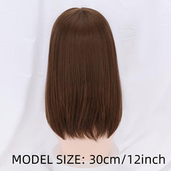 Ombre Blonde Bob Layered Wig with Bangs