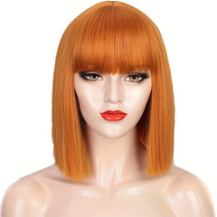 Ombre Blonde Bob Layered Wig with Bangs